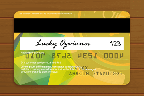 credit card back